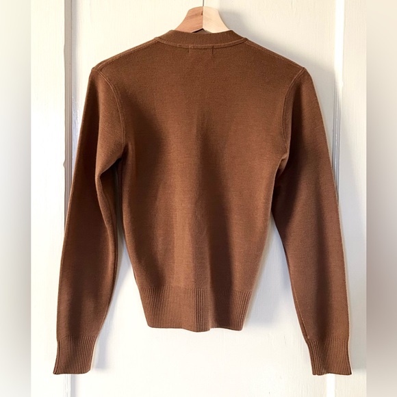 Uniqlo‎ U Wool Blend Cardigan Sweater Chestnut Brown S Quiet Luxury Basics - Picture 3 of 5